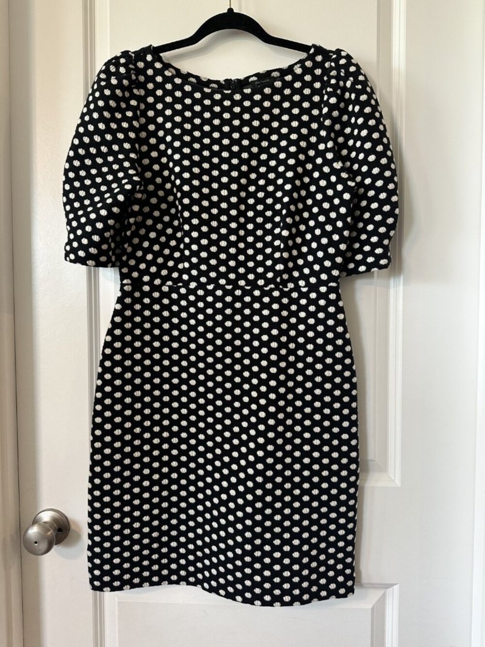 Ann Taylor Black White Polka Dot Sheath Dress Size 2